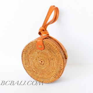 Round Circle Ata Rattan Handbag full handmade classic